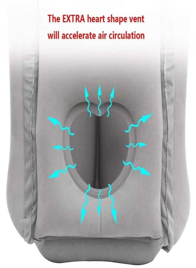 BLEQYS Inflatable Travel Pillow, Inflatable Neck Air Pillow for Sleeping, Support Head, Chin, Neck and Lumbar, Avoid Neck & Shoulder Pain, Comfortable for Airplane, Car - Grey - Image 3